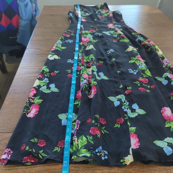 Rickie Freeman for Teri Jon Vintage Silk Dress Sleeveless Floral Colorful Maxi 4 - Picture 12 of 13